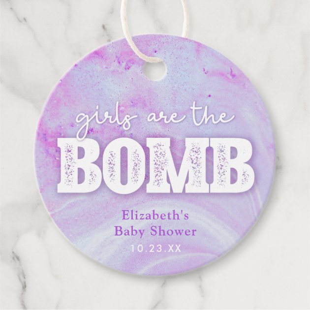 15x PINK You're the Bomb Tags Baby Shower Tags Soap Tags Party Bag Labels
